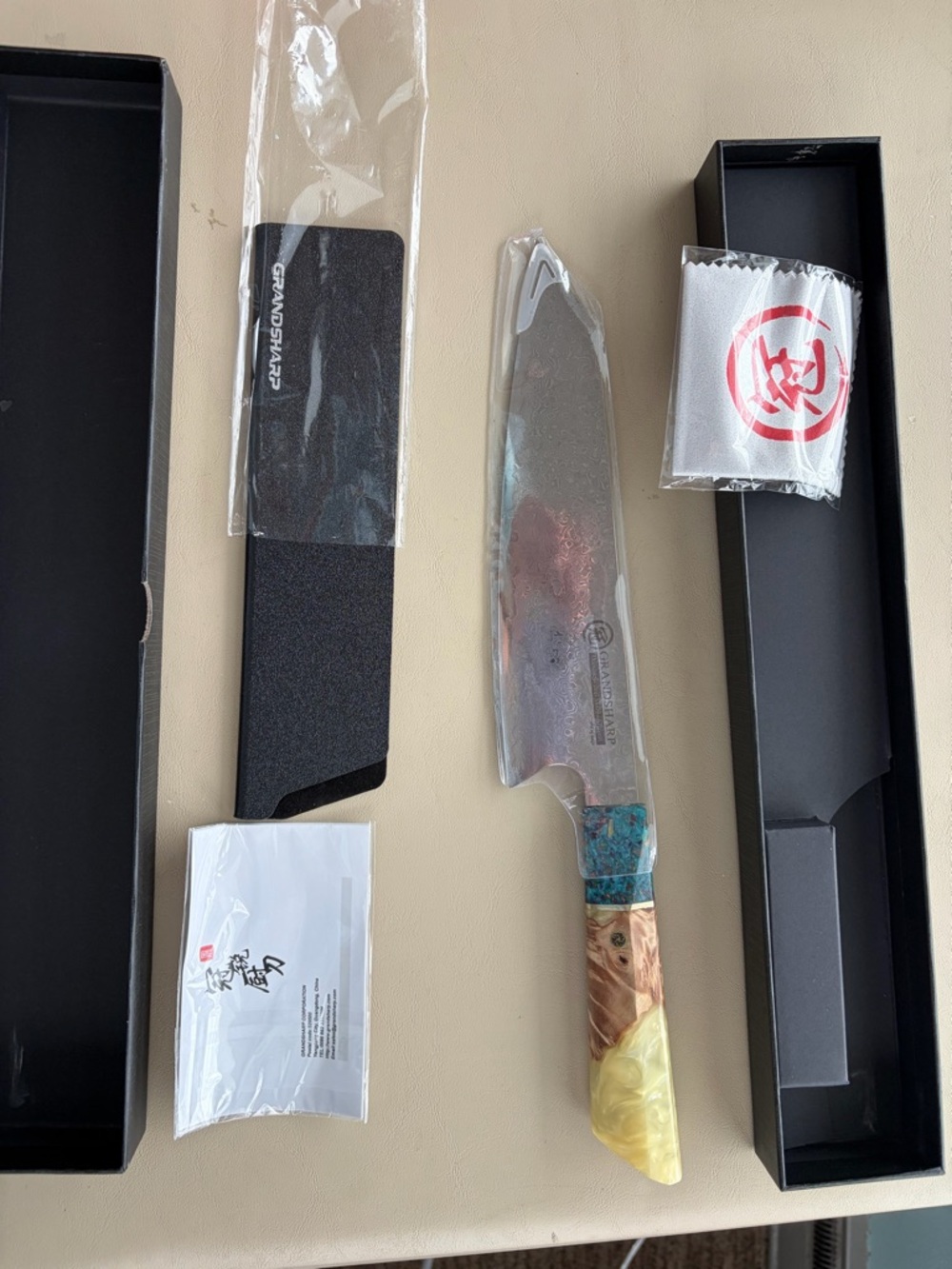 Premium Chef Knife with Multi-Color Resin Handle - Japanese Style